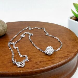 New Womens Stainless Steel Necklace with Silver Tone Pendant 16 Inches